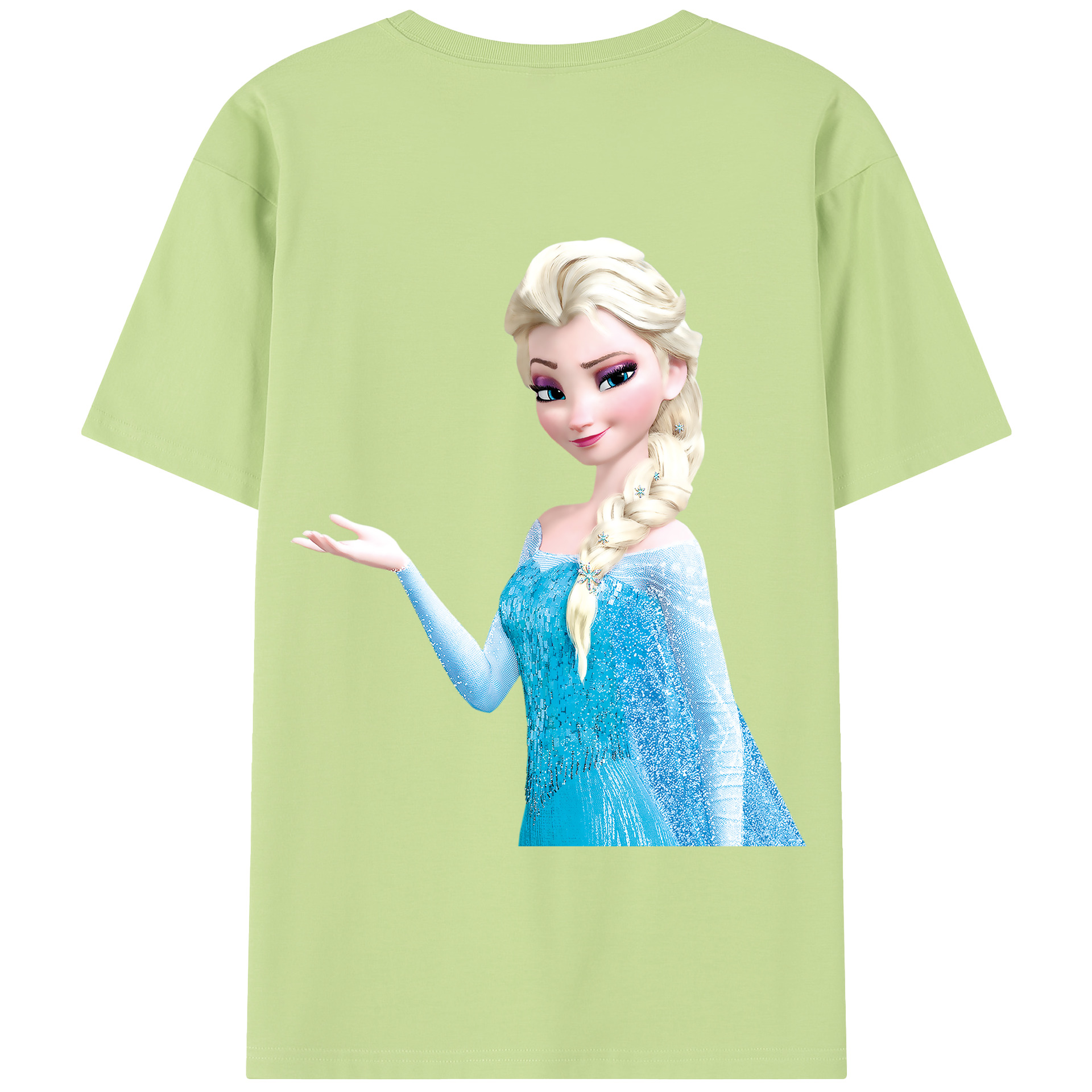 （画像用） アナと雪の女王 アンナ エルサ Frozen Anna Elsa 綿100％半袖Tシャツ（背面プリント）